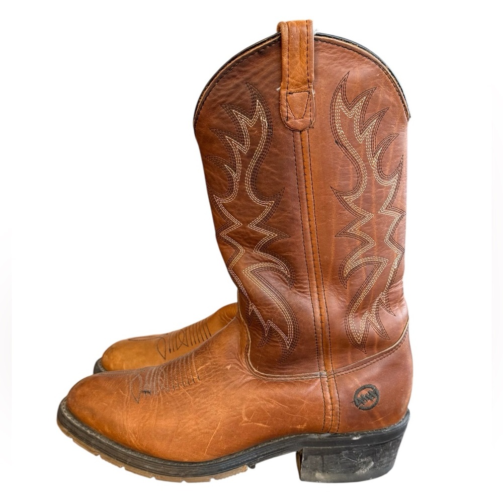 Double H Work West Brown Leather Western Boots Men’s Size 9.5 Women’s 10.5 - Picture 3 of 9
